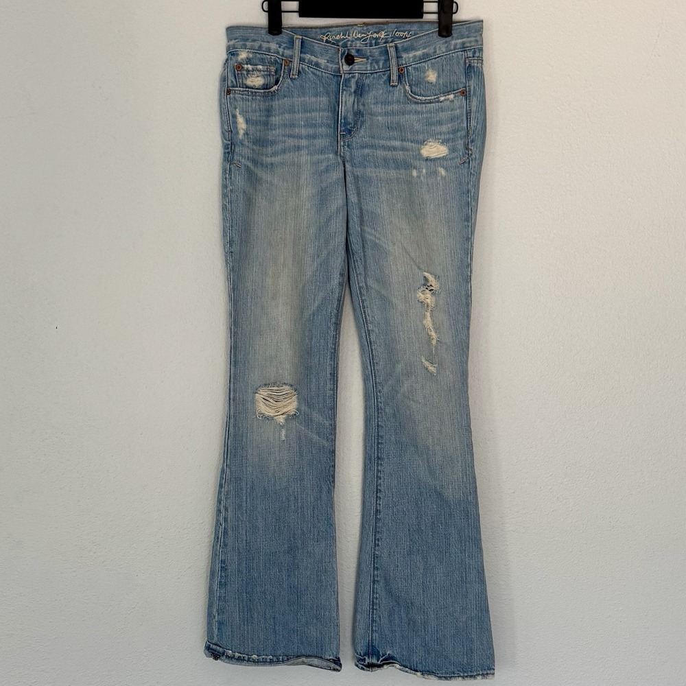 RUEHL 925 Jeans Women's 26x33 Bootcut Light‎ Wash Blue Distressed Denim Pants